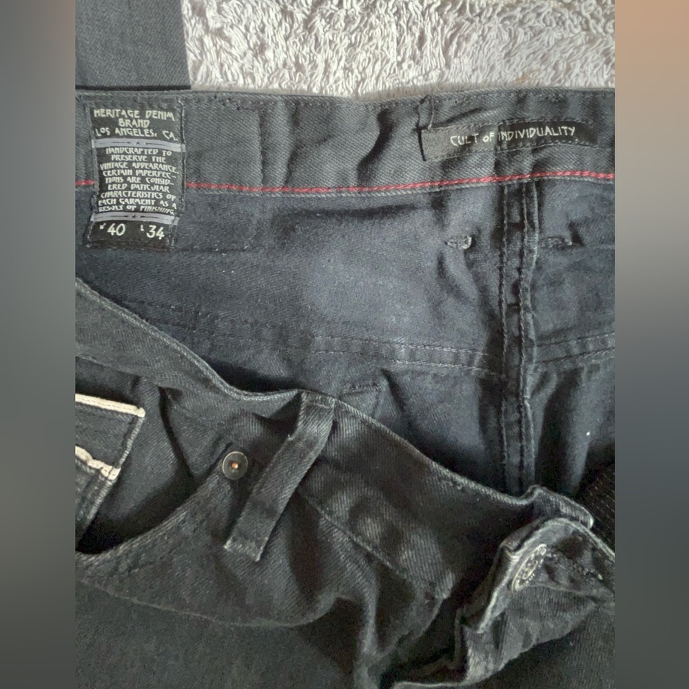 👖 Men’s Cult of Individuality Black Straight-Leg Jeans | 40x34